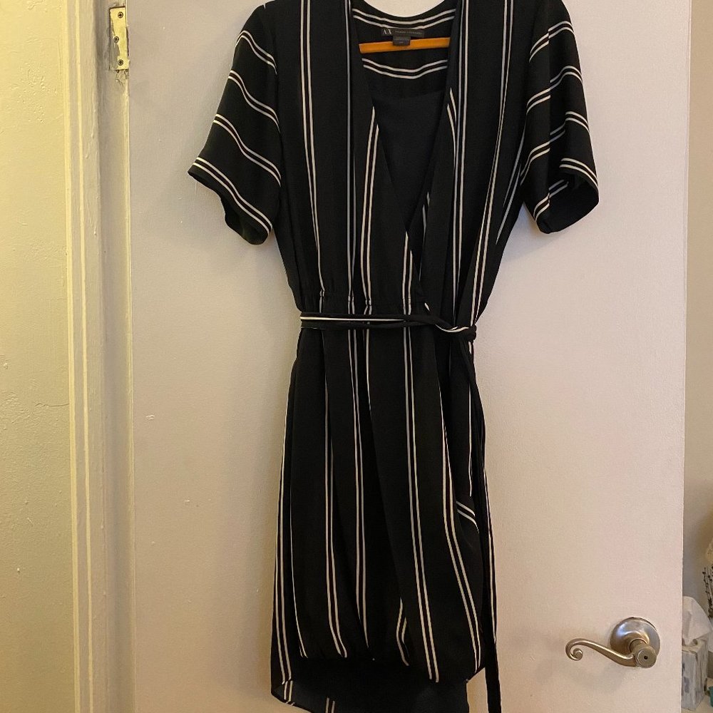 Armani Exchange Navy Pinstripe Dress